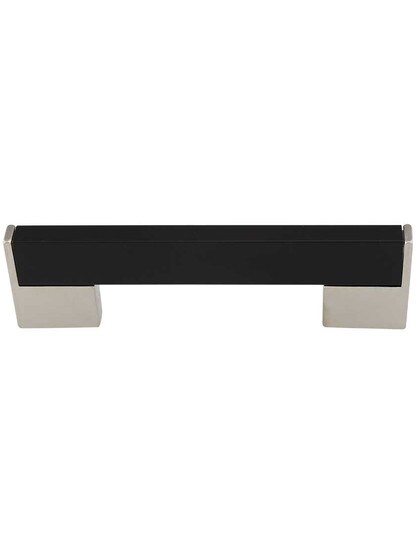 Tenor Wide Cabinet Pull - 5 inch Center-to-Center in Espresso Brown/Satin Nickel.